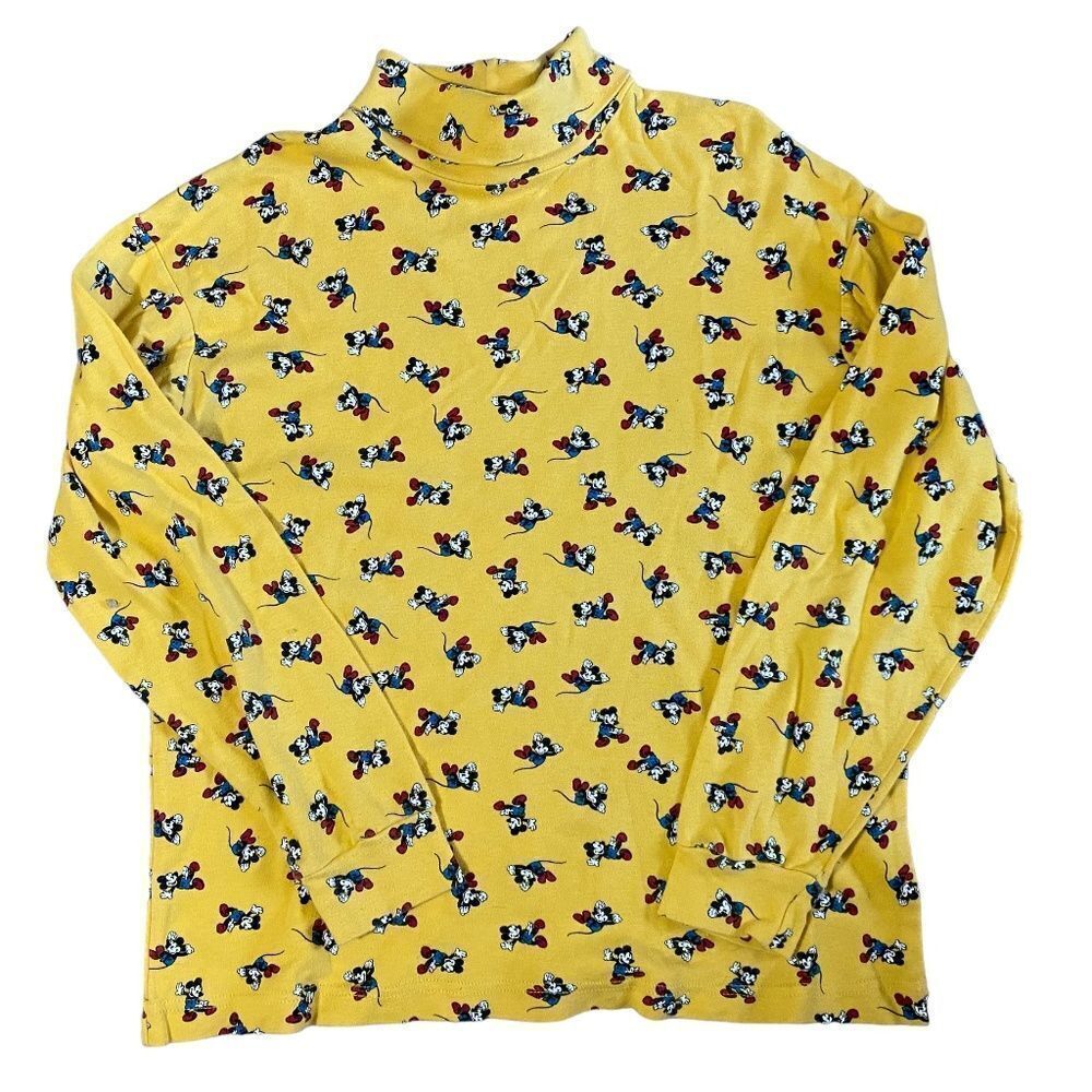 Vintage Mickey Mouse AOP Womens yellow Turtleneck